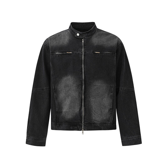 Chaqueta Denim Coreana Cuello Alto Suelta - Estilo Trendy Premium - Image 8