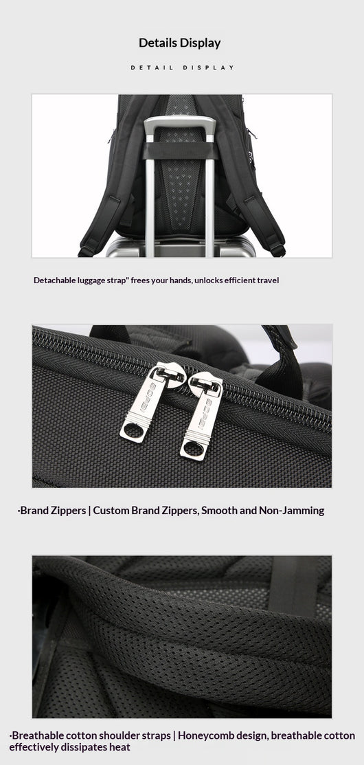 Mochila Ejecutiva Multifuncional para Hombre con Descarga de Peso - Image 6