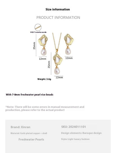 Aretes de Perla de Agua Dulce Estilo Barroco - Concha Madre Premium - Image 9