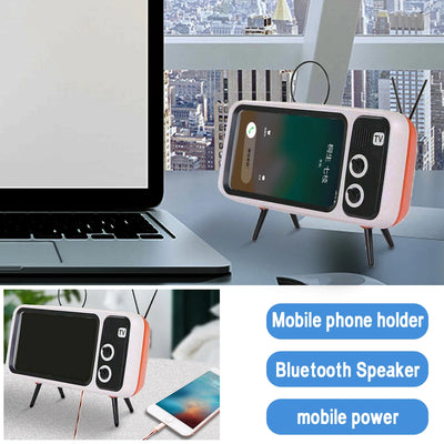 Parlante Bluetooth Retro con Soporte para Teléfono - Image 7