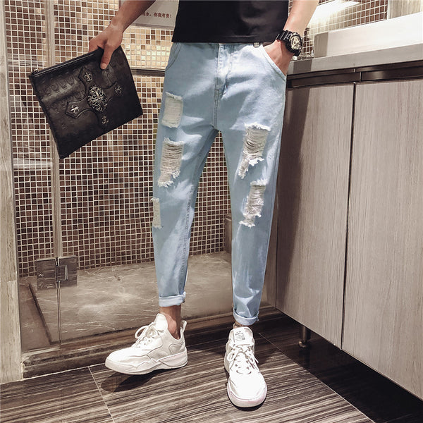 Pantalones Rotos Estilo Beggar para Primavera y Otoño