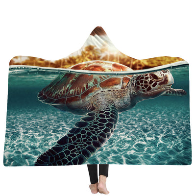 Poncho Manta con Capucha Serie Tortugas del Océano - Image 12
