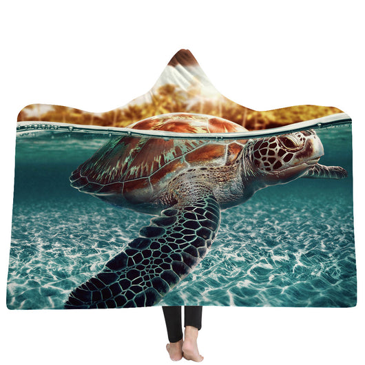 Poncho Manta con Capucha Serie Tortugas del Océano - Image 12