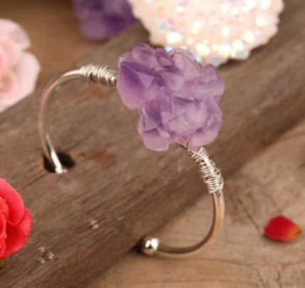 Pulsera de Cuarzo Cristal Amatista Natural para Mujer - Image 6