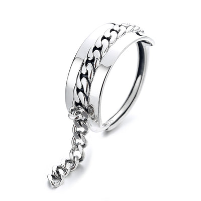 Anillo de Plata 925 Coreano con Borla y Cadena Ajustable para Dedo Índice - Image 9