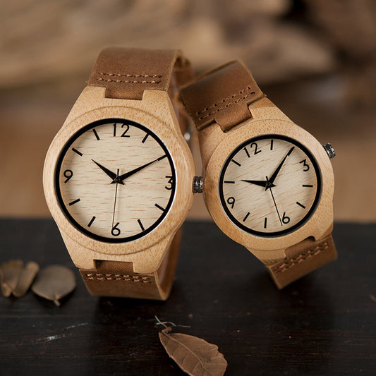 Reloj de Pareja en Bambú - Diseño Minimalista y Sostenible