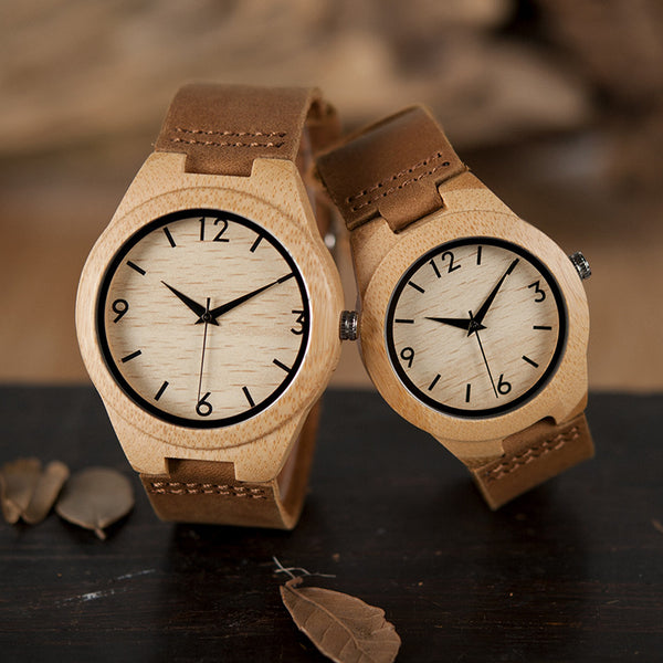 Reloj de Pareja en Bambú - Diseño Minimalista y Sostenible