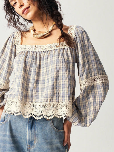 Blusa de Encaje Patchwork para Mujer - Image 27