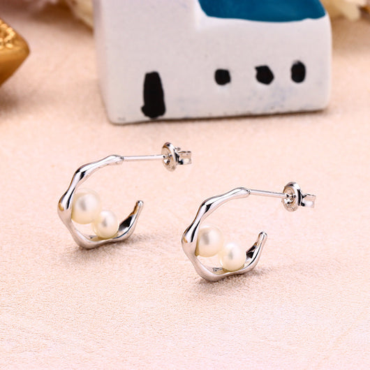 Aretes de Perla Natural Lujo Frío - Image 9