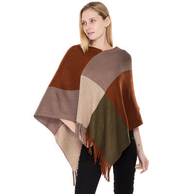 Chal Tejido de Cuadros Multicolor Cálido - Estilo Europeo para Otoño e Invierno - Image 10