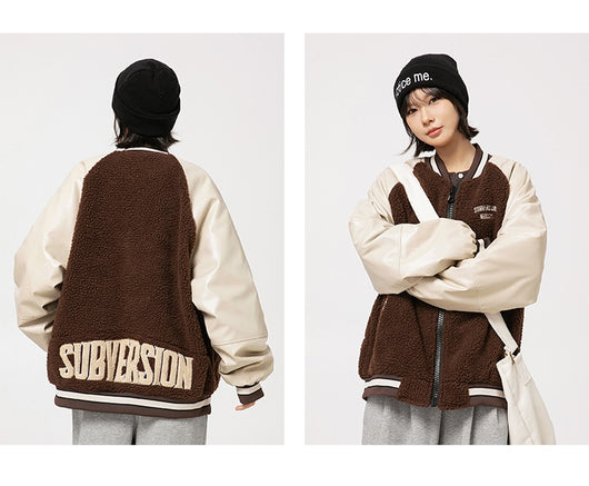 Chaqueta de Cuero PU Estilo Retro Americano con Letras Bordadas para Hombre - Image 12