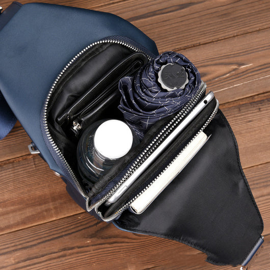 Bolso Mensajero Oxford para Hombre con Bolsillo Frontal - Image 5