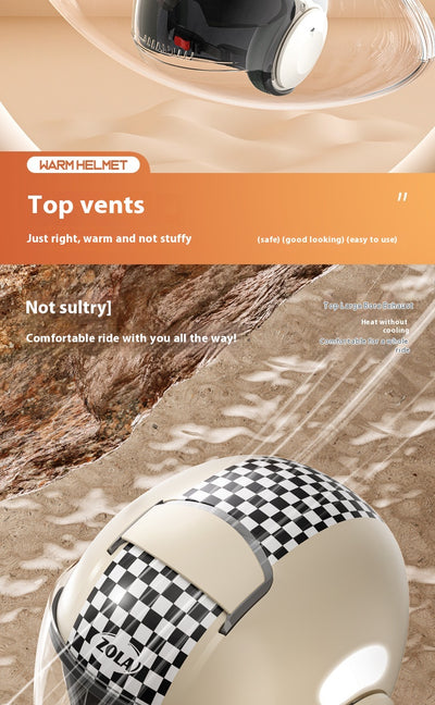 Casco Integral Motocicleta Eléctrica Doble Espejo Invierno con Diseño Personalizado - Image 15
