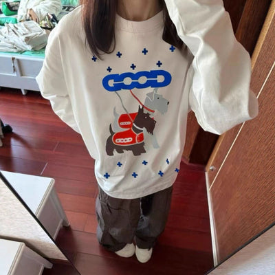 Blusa Retro de Manga Larga para Tallas Grandes