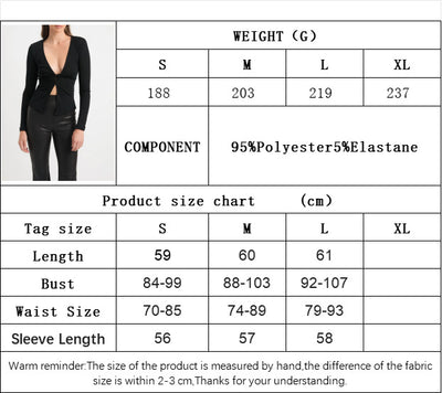 Blusa Crop Top Escote V Manga Larga Otoño Invierno - Image 9