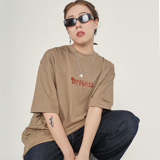 Playera Suelta Estampada Cuello Redondo Manga Corta - Image 3