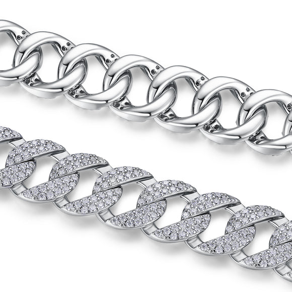Pulsera de Plata S925 con Moissanita Premium - Joyería Lujo Ligero Plateada en Platino