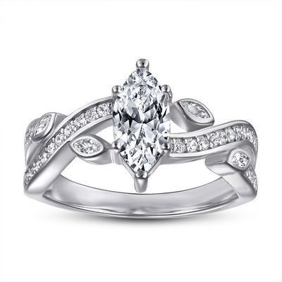 Anillo de Plata S925 con Circón Marquesa Incrustado - Image 3