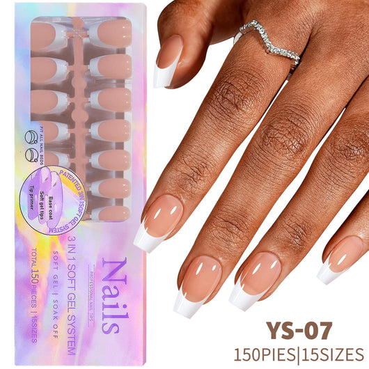 Uñas Postizas Estilo Francés Desmontables sin Marcas - Image 12