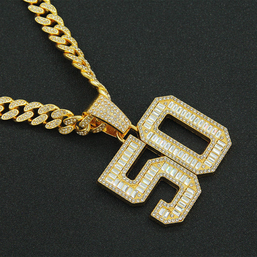 Collar Colgante Número 50 con Diamantes Completos para Hombre - Image 12