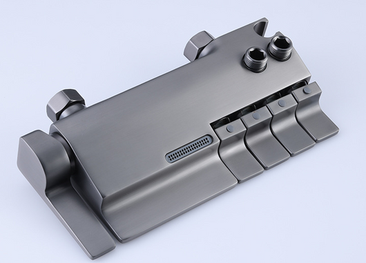 Conjunto de Ducha Gris Acero con Botones de Cuatro Velocidades - Image 11