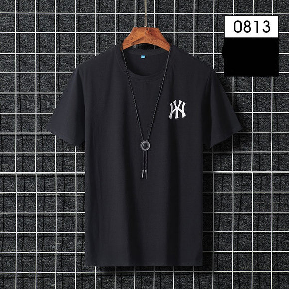 Camiseta Masculina de Algodão com Gola Redonda - Tamanho Grande