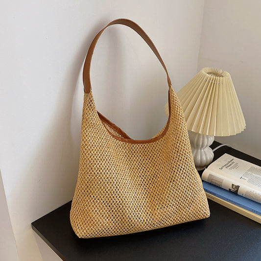 Bolsa Tote de Paja Retro Casual - Image 2