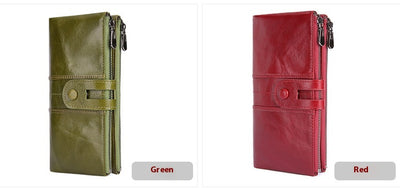 Cartera Larga de Cuero para Mujer Estilo Retro con Protección RFID - Image 17