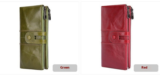Cartera Larga de Cuero para Mujer Estilo Retro con Protección RFID - Image 17
