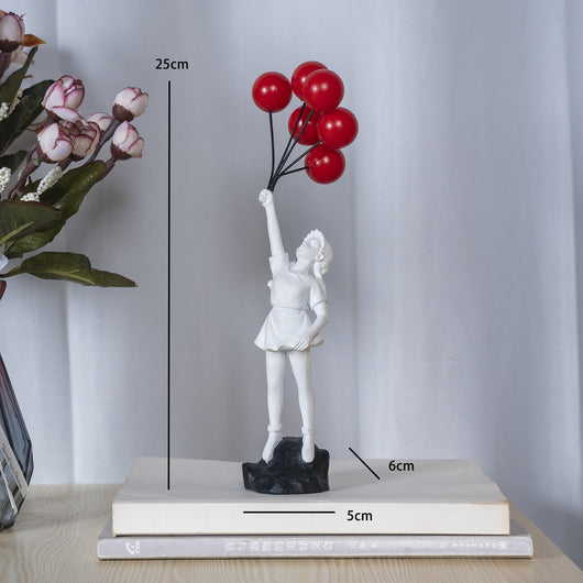 Escultura Decorativa Niña con Globo - Resina para Sala de Estar - Image 8