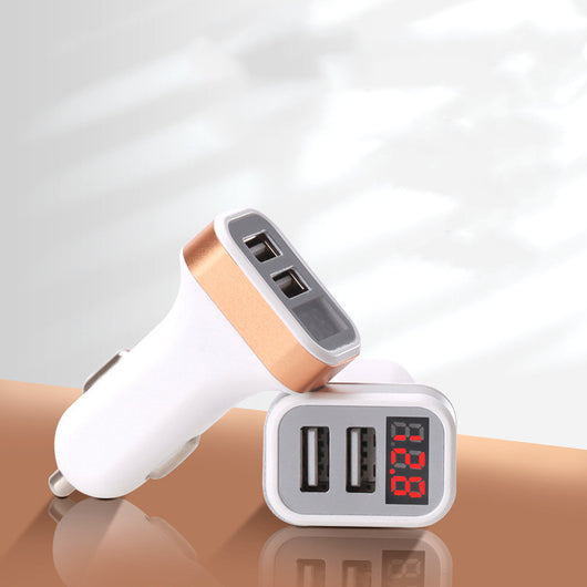 Cargador de Auto Multifunción con Pantalla Digital 2.1A