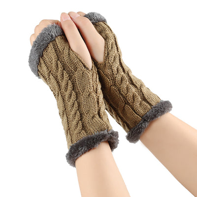 Guantes de Invierno Tejidos sin Dedos - Lana Térmica Gruesa para Mujer - Image 15