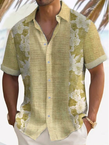 Camisa de Rayas para Hombre - Manga Corta Estilo Playa - Image 7