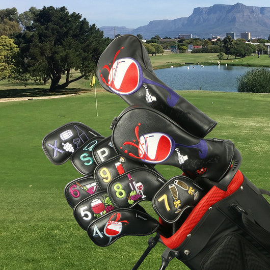 Funda Protectora Premium para Hierros de Golf con Diseño Patrón Vino