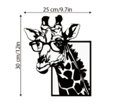 Decoración de Pared Jirafa con Gafas - Silueta Moderna - Image 3