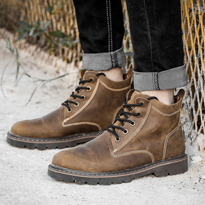 Botas de Cuero Vintage para Hombre - Estilo Clásico Robusto - Image 16