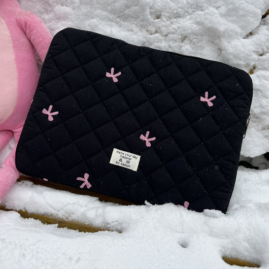 Bolsa Organizadora para Cuadernos con Bordado de Rombos y Moño - Image 12