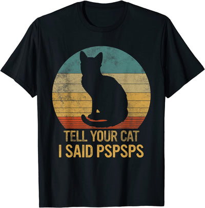 Camiseta Retro Gato Divertida - Pspsps para Amantes de Gatos