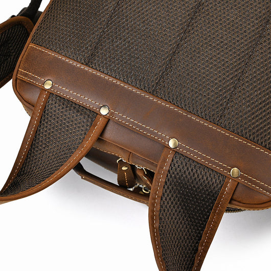 Mochila de Cuero Retro para Hombre - Gran Capacidad y Múltiples Bolsillos - Image 19