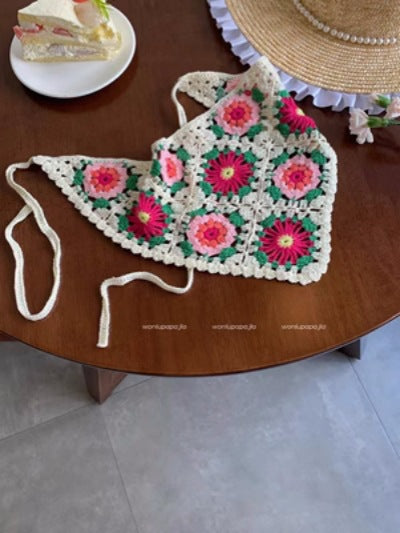 Pañuelo Triangular Tejido a Mano - Bandana Dulce para Mujer - Image 7