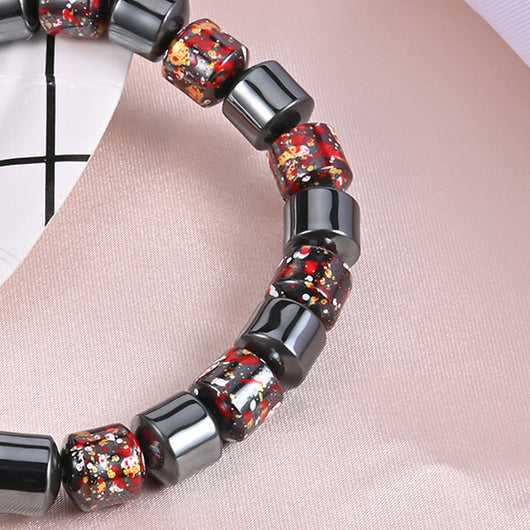 Pulsera Elástica de Piedra Negra Natural para Hombre - Image 9