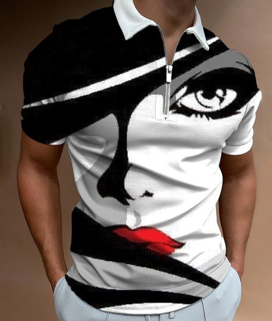 Camiseta Estampada Artística para Hombre - Diseño Urbano Manga Corta