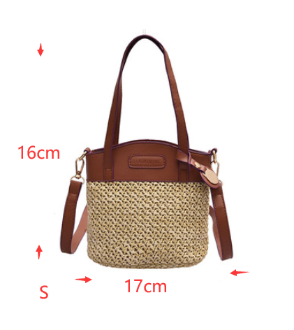 Bolsa de Playa Tejida con Asa - Bolso Mensajero Portátil de Fibra Natural - Image 10