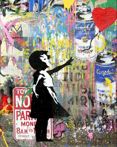 Cuadro Mural Graffiti Banksy Óleo Digital para Sala y Dormitorio - Image 16