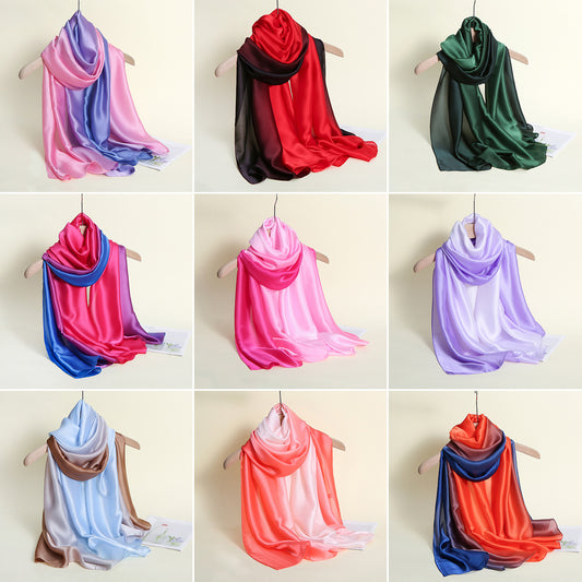 Pañuelo de Seda con Degradado de Colores para Mujer