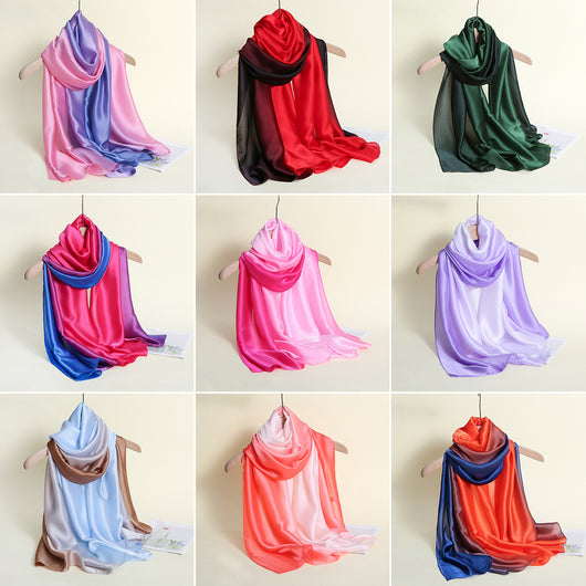 Pañuelo de Seda con Degradado de Colores para Mujer