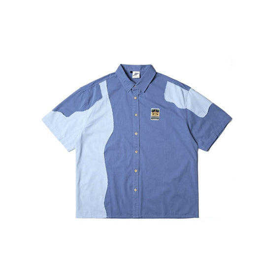Camisa Unisex de Corte Asimétrico con Costuras Contrastantes - Image 6
