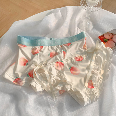 Conjunto de Ropa Interior para Parejas Sabor Durazno - Algodón Seda Fría Verano - Image 10