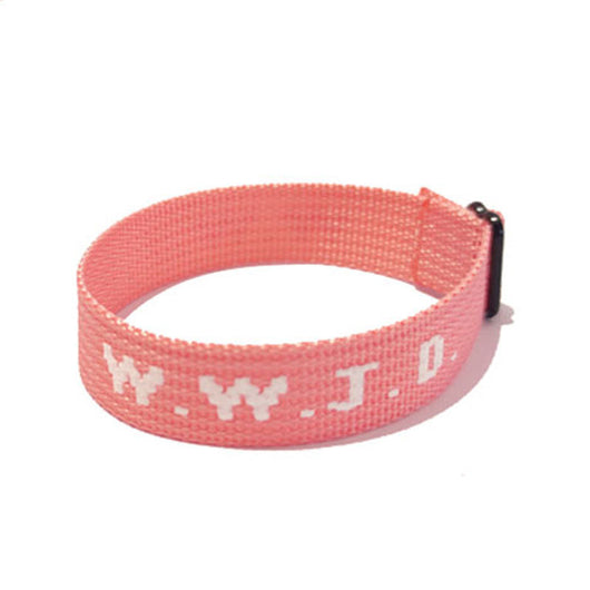 Pulsera Ajustable con Cinta Jacquard Estampada WWJD Unisex - Image 13