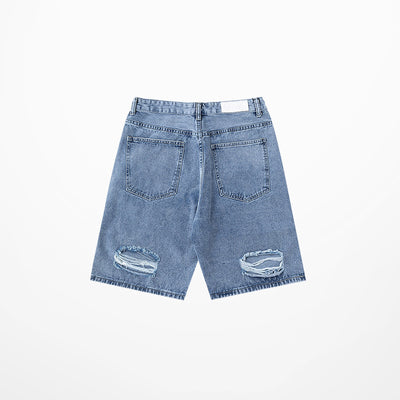Shorts de Mezclilla Rotos Ajustados para Hombre - Image 6